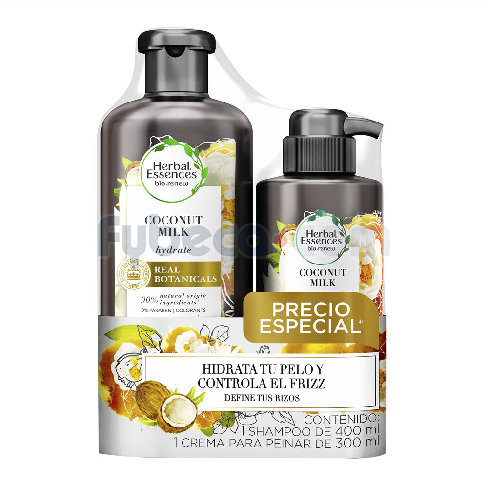 Shampoo De Coco  Crema Para Peinar Herbal Essences 400 Ml  300 Ml Paquete   Fybeca